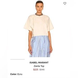 Isabel Marant Zanila Crop Shirt Butter Yellow Sz Medium Designer Quiet Luxury